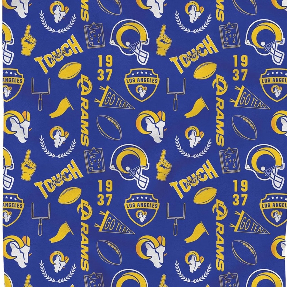 Los Angeles Rams Blue and Yellow Throw Blanket